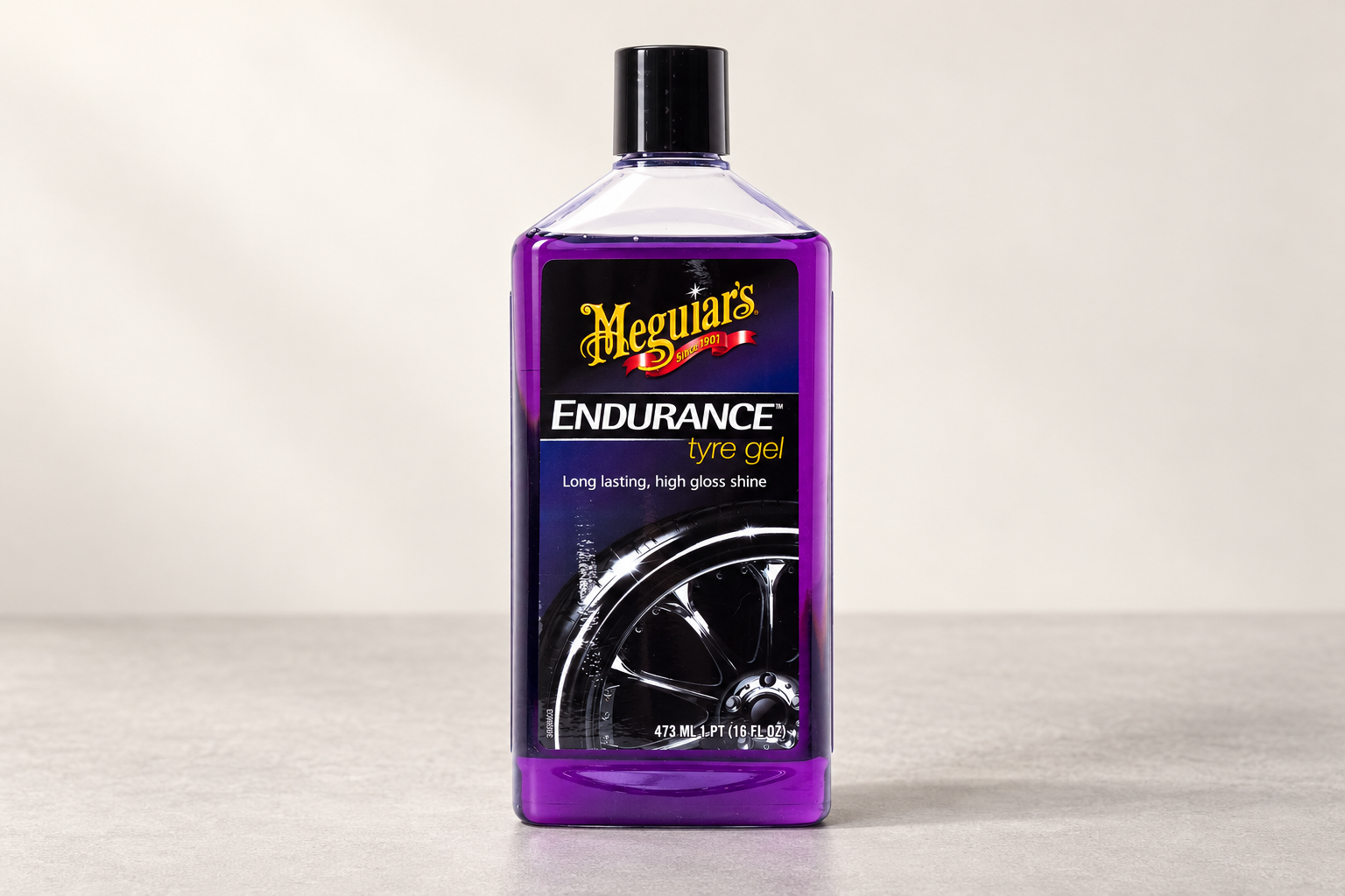Meguiar’s Endurance Tyre Gel in its labelled bottle on a neutral surface