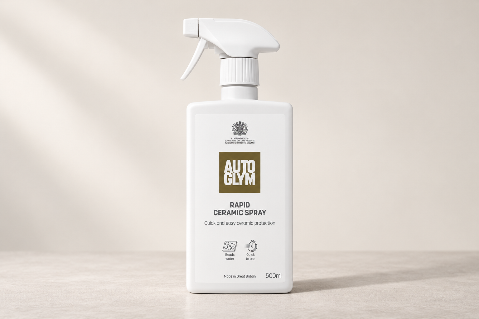 Autoglym Rapid Ceramic Spray in its labelled bottle on a neutral surface