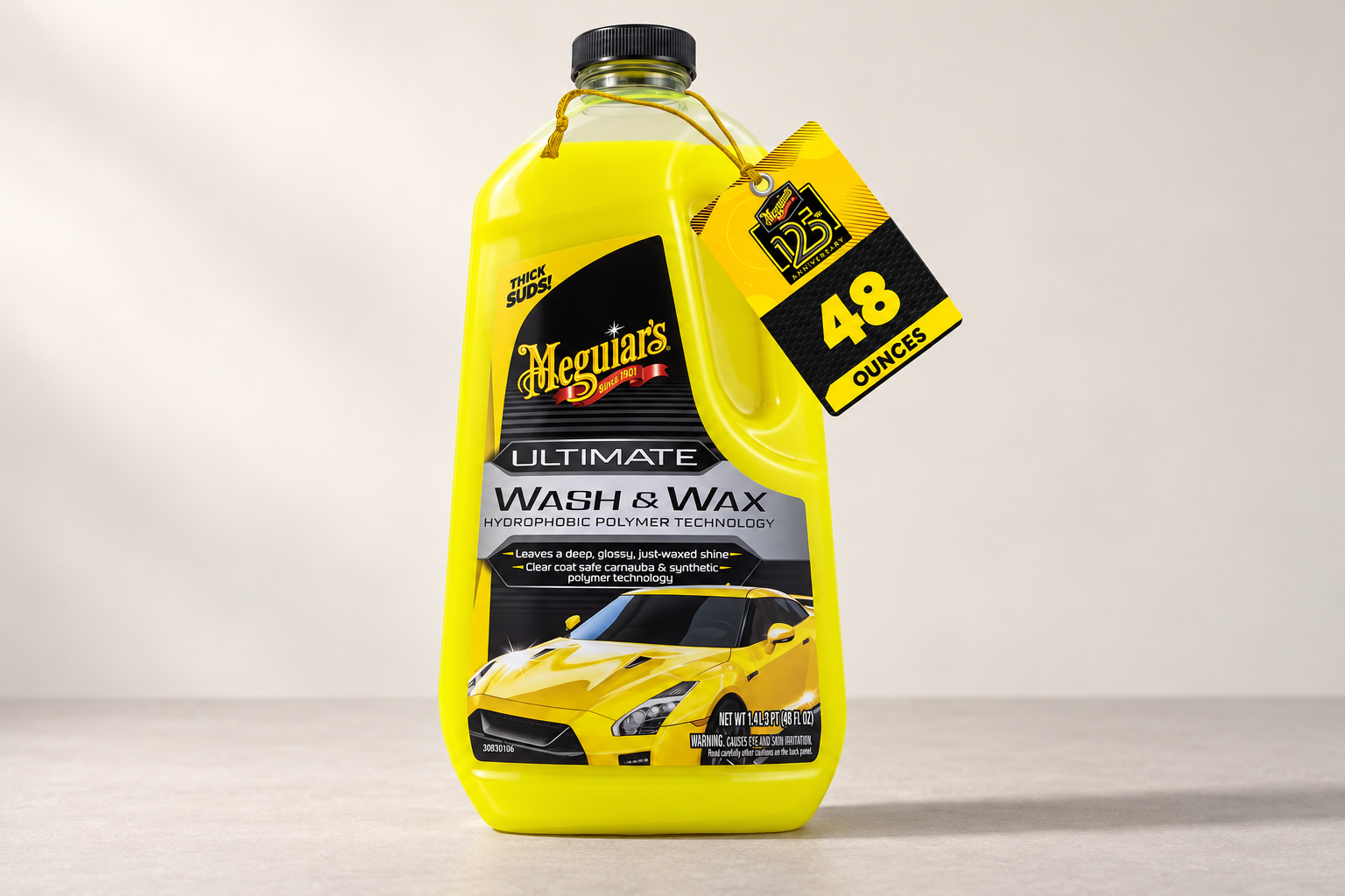 Meguiar’s Ultimate Wash & Wax in its labelled bottle on a neutral surface